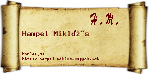 Hampel Miklós névjegykártya